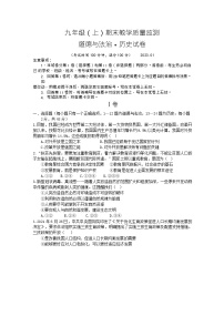 四川省眉山市洪雅县2022—2023学年上学期九年级期末道法历史试卷+