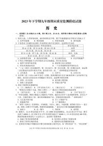 湖南省娄底市新化县2023-2024学年九年级上学期期末考试历史试题