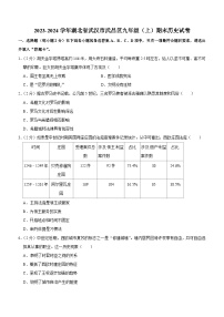 湖北省武汉市武昌区2023-2024学年九年级上学期期末历史试卷（含解析）