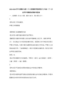 06，安徽省合肥一六八玫瑰园学校西校区2023-2024学年九年级下学期历史开学考模拟试卷(1)