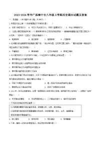 2023-2024学年广西南宁市八年级上学期历史期末试题及答案