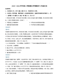 河南省驻马店市平舆县城区2023-2024学年部编版八年级历史上学期期末测试题
