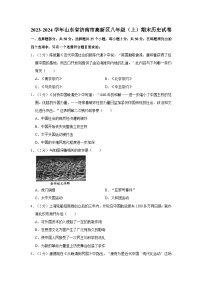 山东省济南市高新区2023-2024学年部编版八年级上学期期末历史试卷