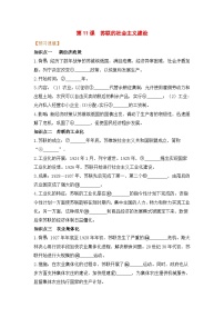 初中历史人教部编版九年级下册第11课 苏联的社会主义建设导学案及答案