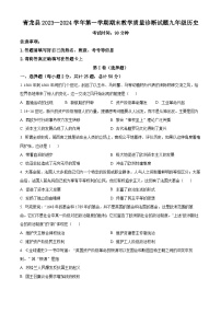 河北省秦皇岛市青龙满族自治县2023-2024学年九年级上学期期末历史试题（原卷版+解析版）