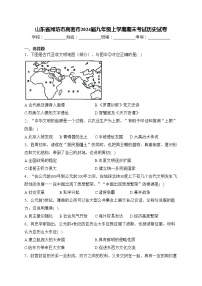 山东省潍坊市高密市2024届九年级上学期期末考试历史试卷(含答案)