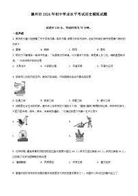 德州市2024年初中学业水平考试历史模拟试题