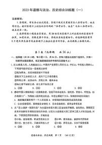 湖北省武汉市新洲区2022-2023学年度下学期5月九年级道法历史试卷