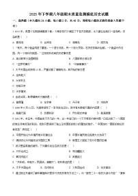 湖南省娄底市新化县2023-2024学年八年级上学期期末历史试题（原卷版+解析版）