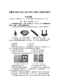 安徽省合肥市2023-2024学年九年级下学期五校联考历史试卷