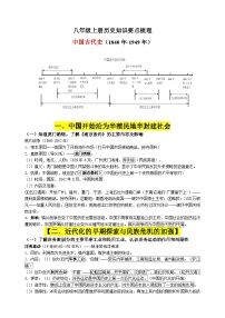 人教部编版统编版八年级上册历史中国现代史（1840年-1949年）知识要点梳理