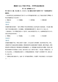 2021年江苏省南通市中考历史试题（含解析）