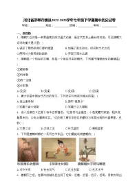 河北省邯郸市魏县2022-2023学年七年级下学期期中历史试卷(含答案)