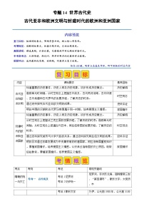 中考历史二轮复习真题解密专题14 世界古代史（含解析）