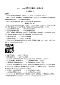 河南省郏县2023_2024学年八年级下学期期中历史试题（含答案）