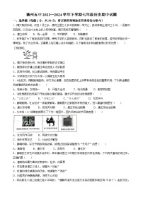 山东省德州市第五中学北校区2023-2024学年七年级下学期4月期中历史试题