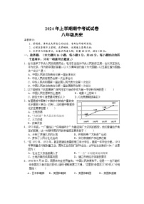 湖南省武冈市2023-2024学年部编版八年级下学期期中历史试题