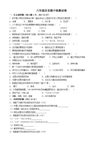 吉林省松原市长岭县2023—2024学年部编版八年级历史下学期期中教学质量检测试卷