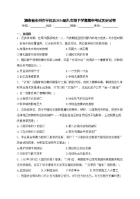 湖南省永州市宁远县2024届九年级下学期期中考试历史试卷(含答案)