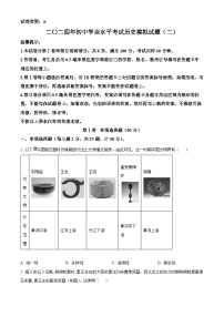 2024年山东省滨州市惠民县九年级二模历史试题