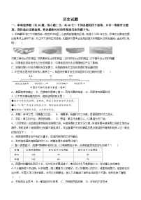 2024年广东省惠州市惠阳区永湖中学集团化(共同体)办学成员学校中考一模历史试题(无答案)