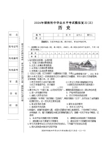 2024年湖南省邵阳市新宁县中考一模历史试题