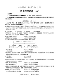 2024年山东省菏泽市成武县九年级三模历史试题