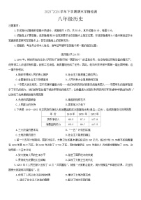 河南省平顶山市郏县2023--2024学年部编版八年级下册历史期末测试题