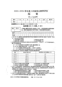 河南省驻马店市2023--2024学年部编版八年级下学期期末历史试题（含答案）