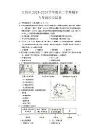 湖北省黄石市大冶市2023--2024学年八年级下学期期末考试历史试卷