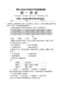 福建省泉州市晋江市2023--2024学年部编版七年级下学期期末历史试题（含答案）