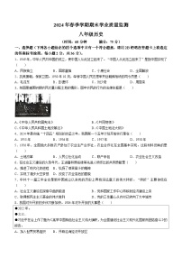 广西壮族自治区钦州市浦北县2023-2024学年部编版八年级下学期期末历史试题(无答案)