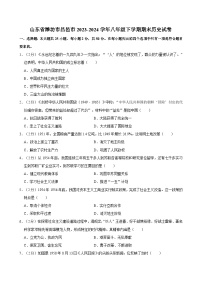 山东省潍坊市昌邑市2023-2024学年八年级下学期期末历史试卷（含答案）