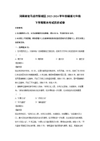 [历史][期末]河南省驻马店市驿城区2023-2024学年部编版七年级下学期期末考试试卷(解析版)