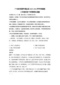 [历史][期末]广东省河源市紫金县2023-2024学年部编版八年级下学期期末试题(解析版)