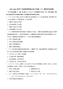 2023-2024学年广东省深圳市南山区八年级（下）期末历史试卷