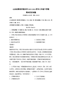 [历史][期末]山东省青岛市胶州市2023-2024学年八年级下学期期末试题(解析版)