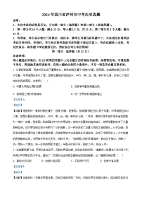 2024年四川省泸州市中考真题历史真题