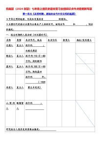 统编版（2024新版）七年级上册历史期末复习全册知识点考点提纲默写版（含答案）