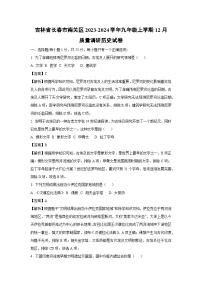 【历史】吉林省长春市南关区2023-2024学年九年级上学期12月质量调研试卷（解析版）