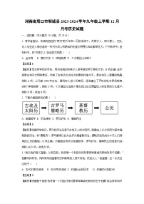 [历史]河南省周口市郸城县2023-2024学年九年级上学期12月月考试题(解析版)