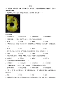 2024年吉林省长春市中考历史真题（原卷版）
