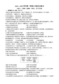 河南省洛阳市地矿双语学校2024-2025学年部编版九年级上学期10月份月考历史试卷(无答案)