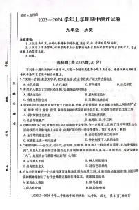 2023-2024洛阳市汝阳县九上期中历史试卷及答案