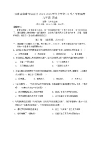 云南省曲靖市沾益区2024-2025学年上学期九年级历史10月月考测试卷