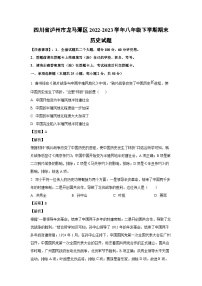 四川省泸州市龙马潭区2022-2023学年八年级下学期期末历史试卷（解析版）