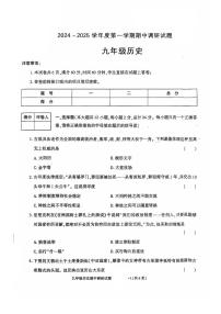 陕西省商洛市洛南县2024-2025学年部编版九年级上学期期中调研历史试题