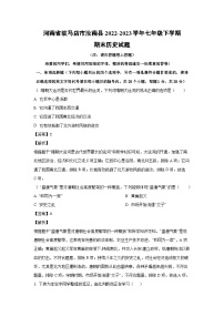 河南省驻马店市汝南县2022-2023学年七年级下学期期末历史试卷(解析版)