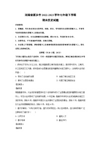 河南省新乡市2022-2023学年七年级下学期期末历史试卷(解析版)