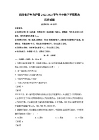 四川省泸州市泸县2022-2023学年八年级下学期期末历史试卷(解析版)